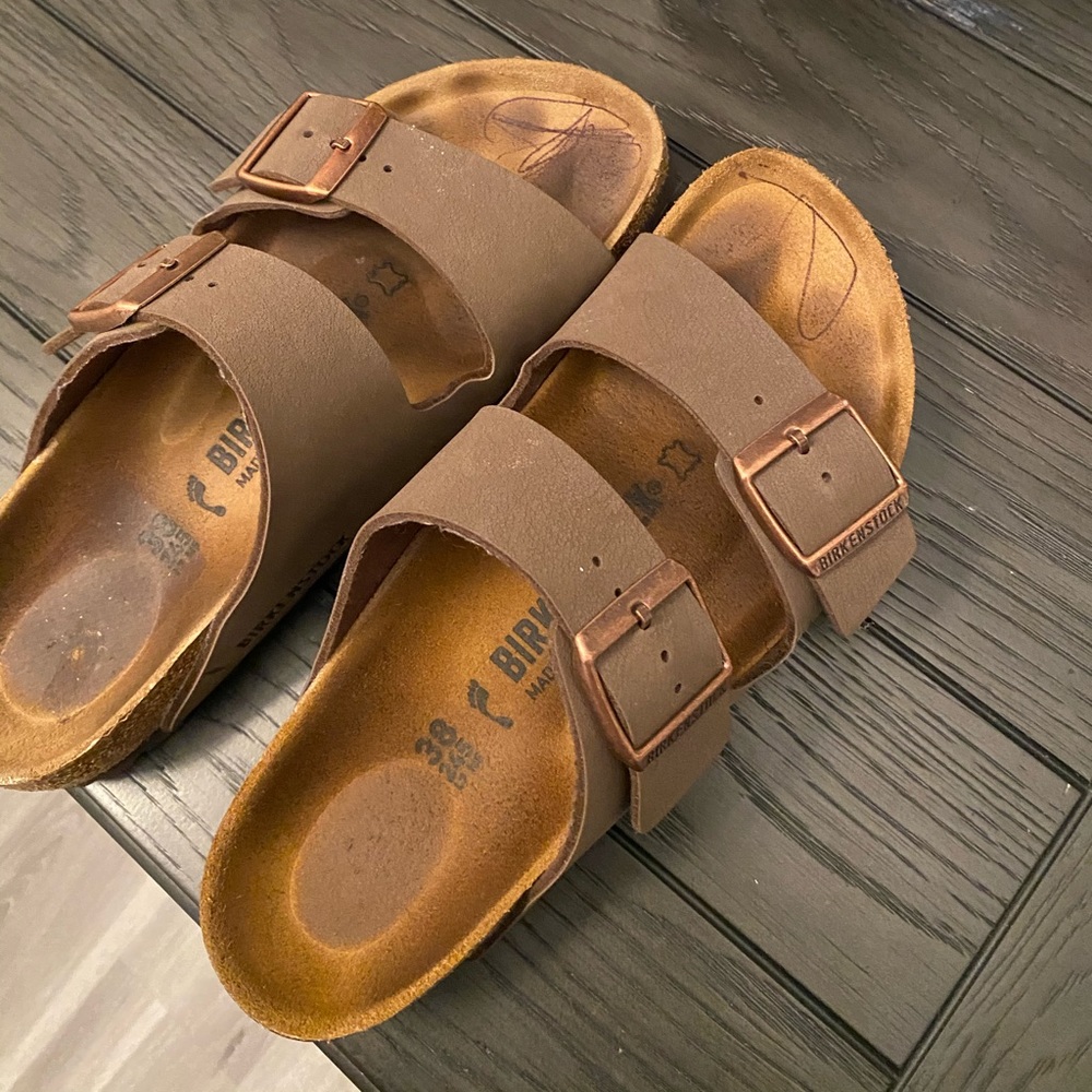 Women’s Birkenstock Sandals, Taupe, Sz 38